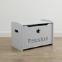 Personalised Grey Star Design Toy Box, thumbnail 1 of 4