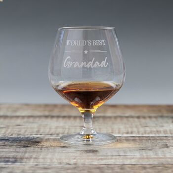 World's Best Grandad Personalised Brandy Glass, 2 of 7