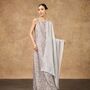 100% Mulberry Silk Scarf, Silver In Gift Box, thumbnail 1 of 5