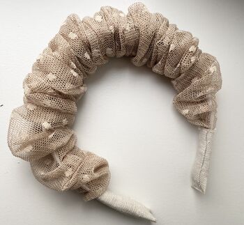 Annabelle Ruffled Headband In Soft Tulle, 4 of 10