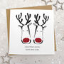 Couples Glittery Reindeer Christmas Card, thumbnail 3 of 3