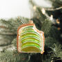 Avocado Toast Shaped Christmas Decoration, thumbnail 1 of 3