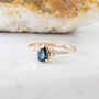 Alina 9 Ct Gold Pear Sapphire And Diamond Ring, thumbnail 1 of 5