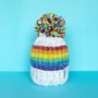 Gay Pride Rainbow Luxury Reflective Bobble Hat White, thumbnail 2 of 6