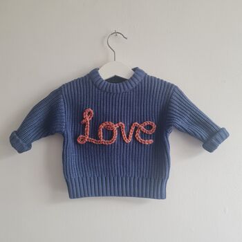 Personalised Hand Embroidered 'Love' Jumper, 2 of 4