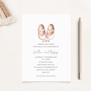 10 Christening Shoes Invitations, 3 of 3