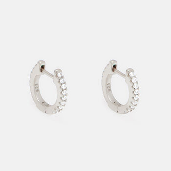 Sterling Silver Small Hoop Earrings For Women, 2 of 5