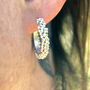 Cluster Granulated Eco Sterling Silver Hoop Earrings, thumbnail 5 of 7