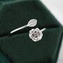 Adjustable Rose Wrap Ring In Sterling Silver, thumbnail 6 of 10