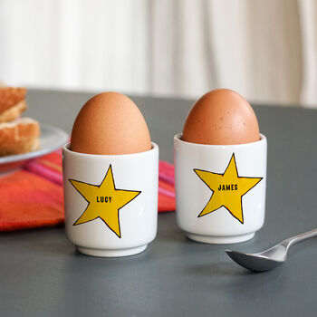 Personalised Star Ceramic Egg Cup, 2 of 3