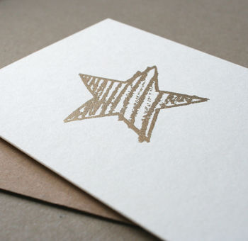 Gold Star Screen Printed Card, 2 of 2