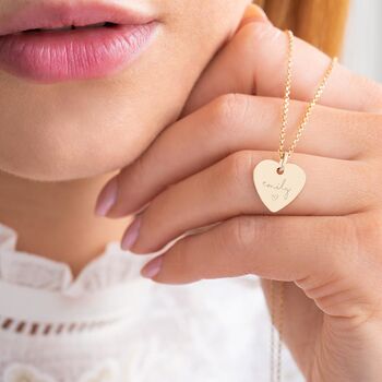 Modern Script And Illustration Heart Necklace, 2 of 12
