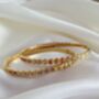 Bezel Set Coloured Gemstone Hinged Bangle In 18k Gold On Stainless Steel, Waterproof Jewellery, thumbnail 7 of 11