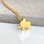 Elephant Pendant Necklace In Gold Plate, thumbnail 2 of 3