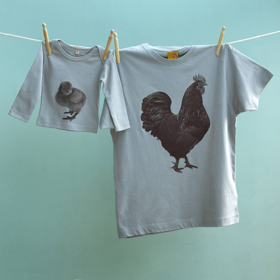 Twinning Animal Top Set Cockerel And Chick Tshirts, 1 of 7