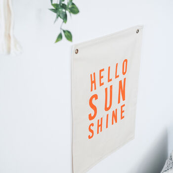 'Hello Sunshine' Printed Fabric Wall Hanging, 4 of 5