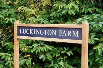 Engraved Slate Sign With Oak Posts, 3 of 8