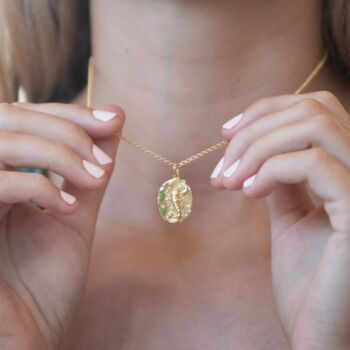 Engraved Gold Plated Scorpio Zodiac Necklace, 3 of 6