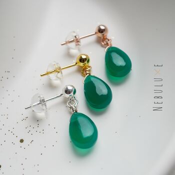 Green Onyx Crystal Earrings, 6 of 12