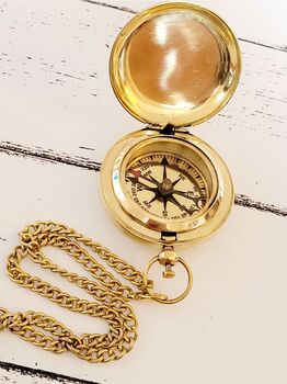 Personalised Engraved Solid Brass Engraved Compass, 2 of 7
