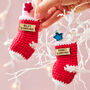 Baby's Personalised Christmas Stocking Decoration, thumbnail 1 of 3