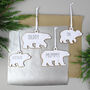 Set Of Four Polar Bear Family Hanging Decorations, thumbnail 1 of 4