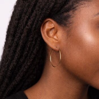 Large Solid 9ct Gold Hoop Earrings – 37mm, 3 of 8