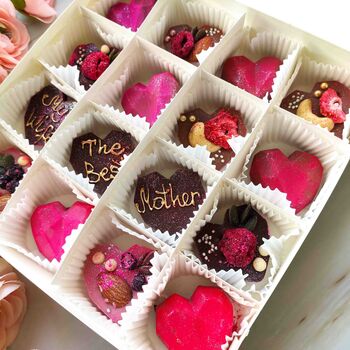Vegan Chocolate Hearts, Personalised Artisan Gift Box, 9 of 9