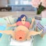 Birthing Mum 3D Pop Up Funny Baby Card, thumbnail 7 of 8