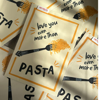 Pasta Gift Sets For Carb Lovers And Foodies – “Let’s Eat Pasta” And “Love You More Than Pasta” A4 Art Prints, Tomato Charm Earrings, Bookmark And Greeting Card, 11 of 12