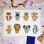 Safari Animals Cross Stitch Kit, thumbnail 1 of 12