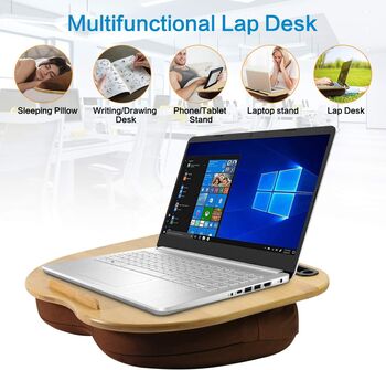 Brown Laptop Stand Lap Desk With Cushion, 2 of 5