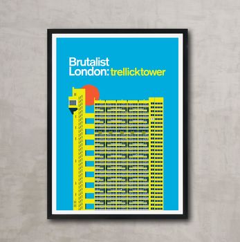 Brutalist London Trellick Tower Illustrated Poster, 3 of 4