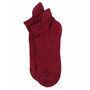 Polka Denim And Organic Burgundy Men's Trainer Socks, thumbnail 6 of 7