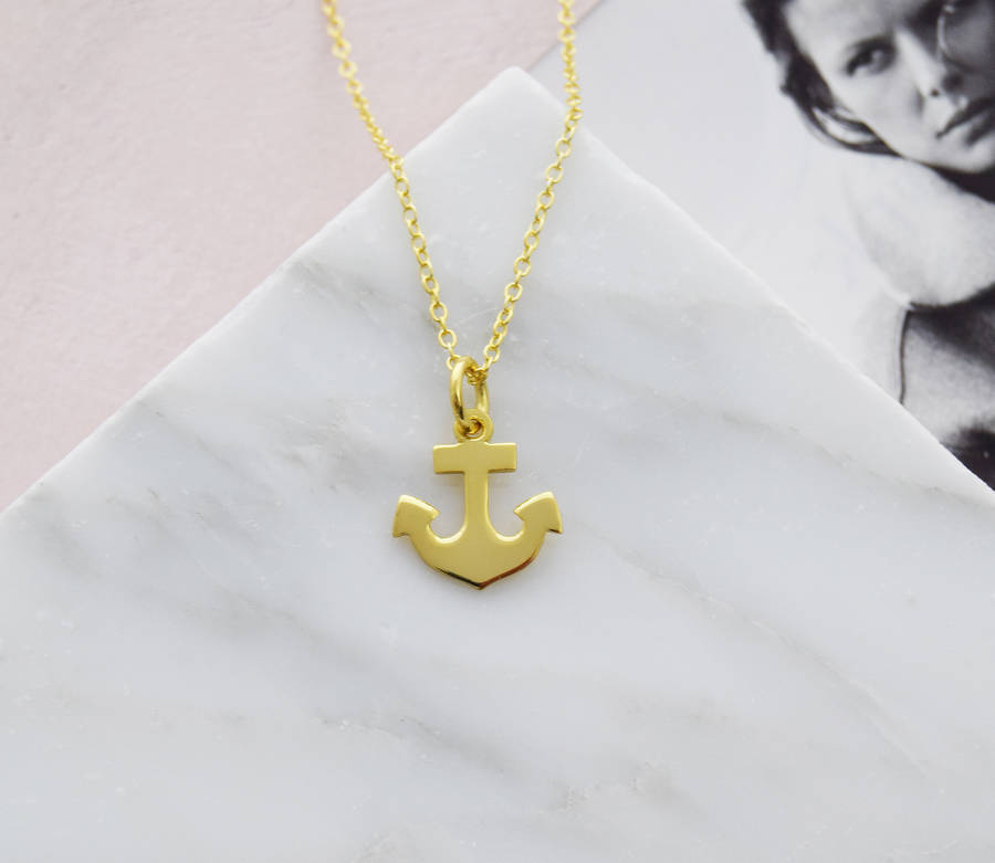 Anchor Pendant Necklace By Dainty Edge Jewellery