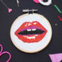 Read My Lips Mini Cross Stitch Kit, thumbnail 3 of 3