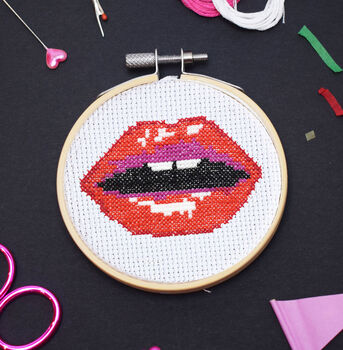 Read My Lips Mini Cross Stitch Kit, 3 of 3