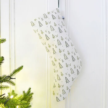 Winter Forest Linen Stocking, 4 of 5