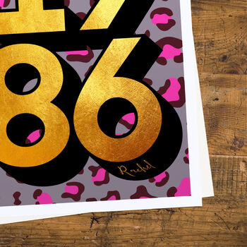 Personalised 40th Birthday 1986 Golden Year Print, 5 of 5