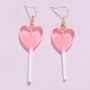 Heart Shaped Lollipop Earrings, thumbnail 1 of 4