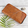 Vegan Teak Leaf Leather Ladies Zip Wallet, thumbnail 5 of 8