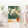 Green Flower Vase Abstract Art Print, thumbnail 3 of 3