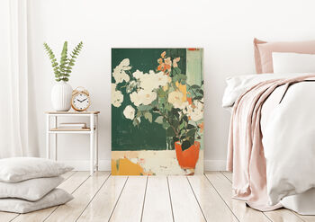 Green Flower Vase Abstract Art Print, 3 of 3