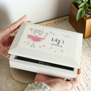 Personalised Princess Ballerina Wooden Jewellery Box, 4 of 6