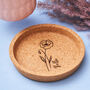 Personalised Birth Flower Cork Coaster, thumbnail 1 of 3
