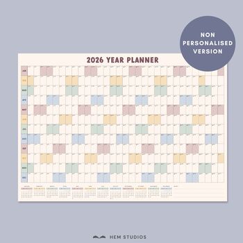 2026 Year Wall Planner | Personalised Calendar, 7 of 7
