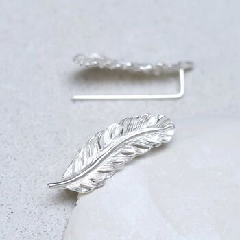 Sterling Silver Feather Ear Climbers, 8 of 9