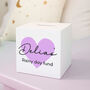 Personalised Pink Or Blue Heart Wooden Money Box, thumbnail 4 of 6