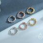 Sterling Silver Dainty Hoop Earrings With Braided Details, thumbnail 3 of 11