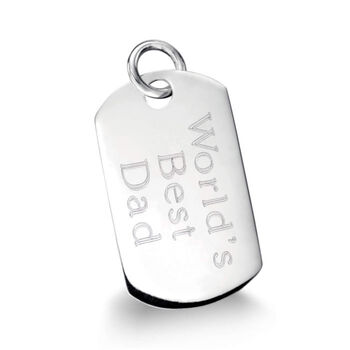 Personalised Fathers Day Silver Dog Tag Small Pendant, 3 of 4
